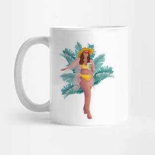 Girl enjoying summer, Beach days Mug